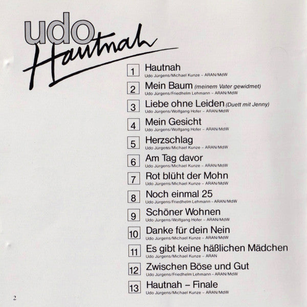 Udo Jürgens : Hautnah (CD, Album)