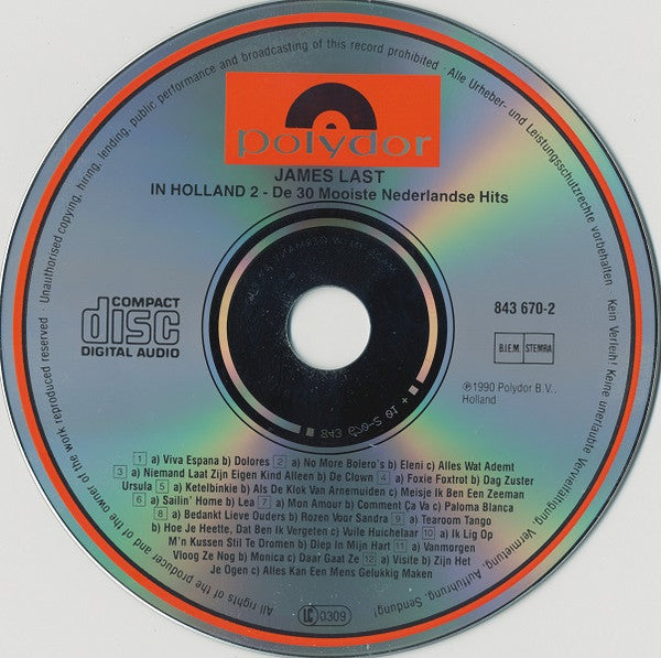James Last : In Holland 2 (De 30 Mooiste Nederlandse Hits) (CD, Album)