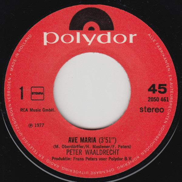 Peter Waaldrecht : Ave Maria (7", Single)