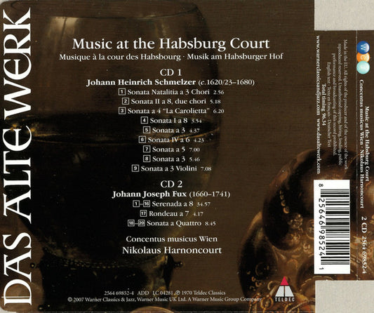 Schmelzer* · Fux* – Concentus Musicus Wien, Nikolaus Harnoncourt : Music At The Habsburg Court (2xCD, Comp)