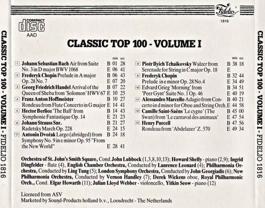 Wolfgang Amadeus Mozart - Felix Mendelssohn-Bartholdy - Franz Schubert - Georg Friedrich Händel - Georg Philipp Telemann : Classic Top 100 Volume 1 (CD, Comp)
