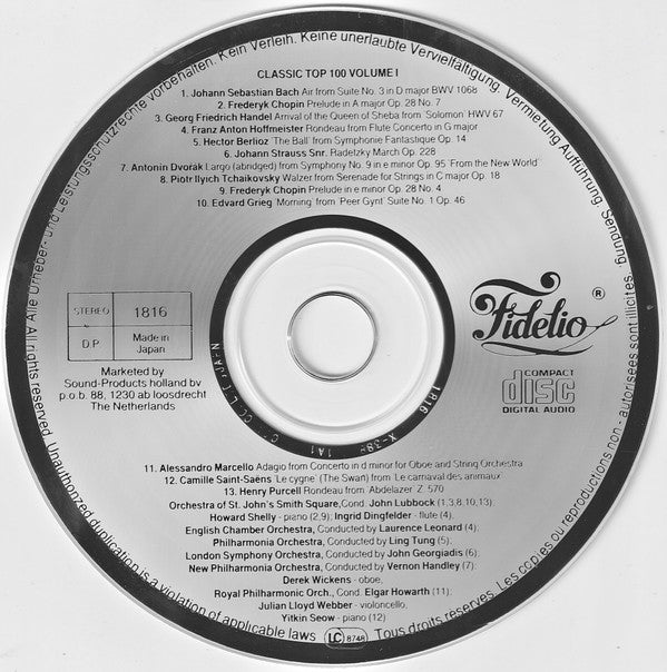 Wolfgang Amadeus Mozart - Felix Mendelssohn-Bartholdy - Franz Schubert - Georg Friedrich Händel - Georg Philipp Telemann : Classic Top 100 Volume 1 (CD, Comp)