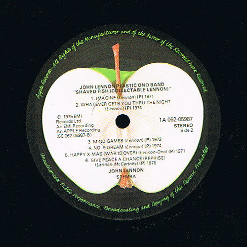 John Lennon & The Plastic Ono Band : Shaved Fish (LP, Comp, RE)