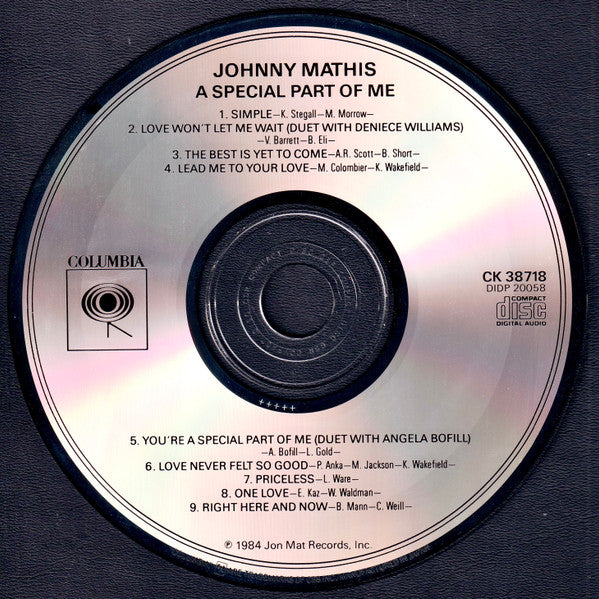 Johnny Mathis : A Special Part Of Me (CD, Album)