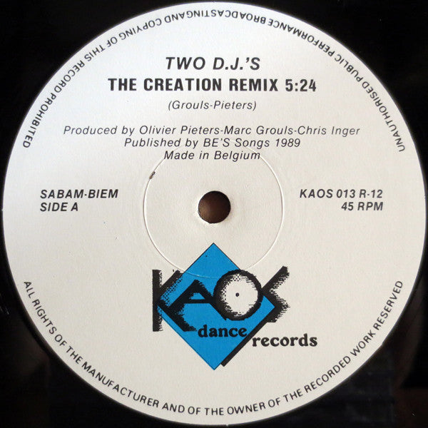 Two D.J.'s : The Creation Remix (12")