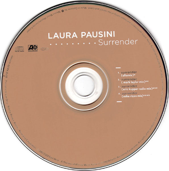 Laura Pausini : Surrender (CD, Single, Promo)