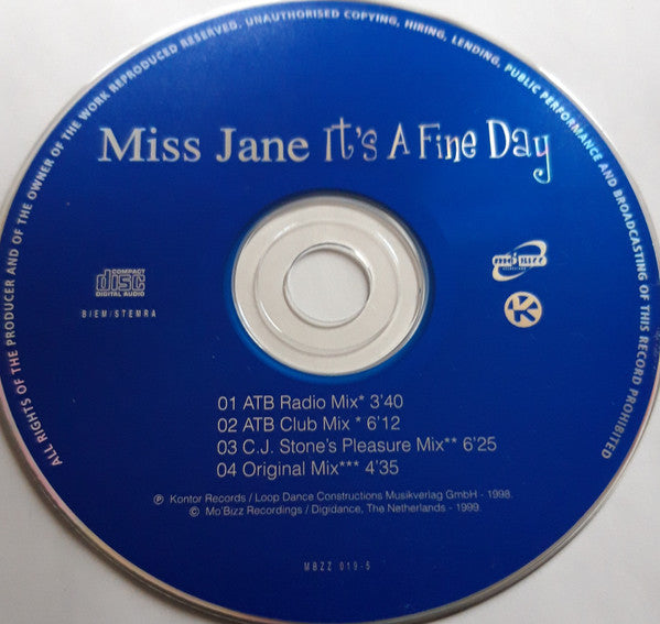 Miss Jane : It's A Fine Day (CD, Maxi)