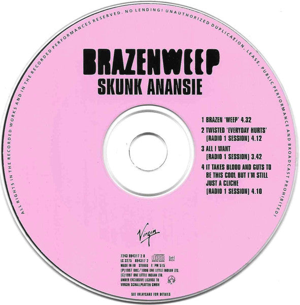 Skunk Anansie : Brazen 'Weep' (CD, Maxi)