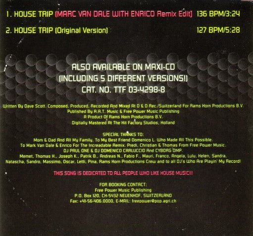 DJ Paul One : House Trip (CD, Maxi)