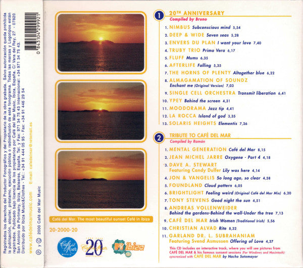 Various : Café Del Mar - 20th Anniversary (1980-2000) (2xCD, Comp, Dig)