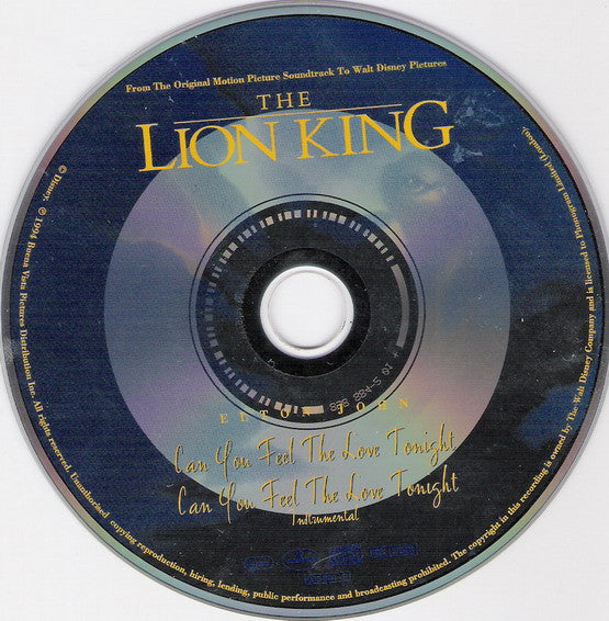 Elton John : Can You Feel The Love Tonight (CD, Single, Car)