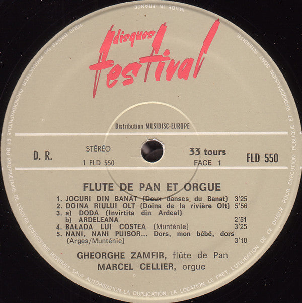 Gheorghe Zamfir Et Marcel Cellier : Improvisations Flûte De Pan Et Orgue (LP, Album, Gat)