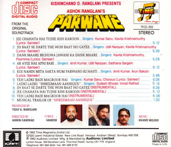 Anand Milind, Sameer : Parwane (CD)