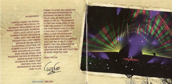 DJ Tiësto : Elements Of Life World Tour (CD, Album, Enh, Ltd)
