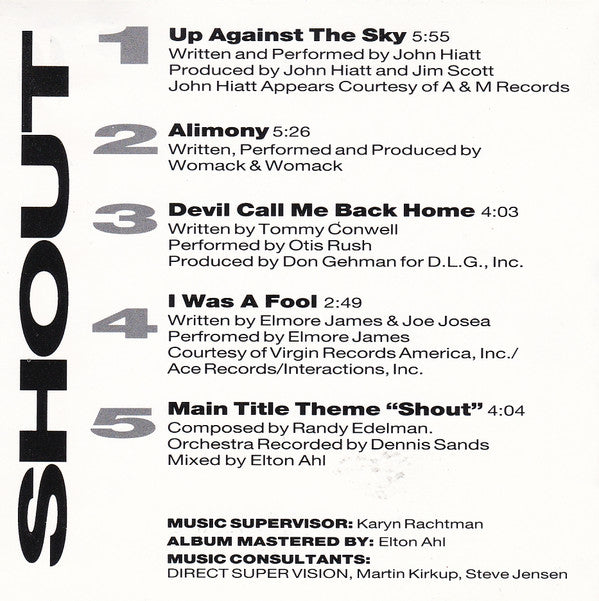 Various : Shout - Music From The Original Motion Picture Soundtrack (CD, Comp)