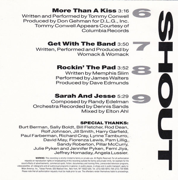 Various : Shout - Music From The Original Motion Picture Soundtrack (CD, Comp)
