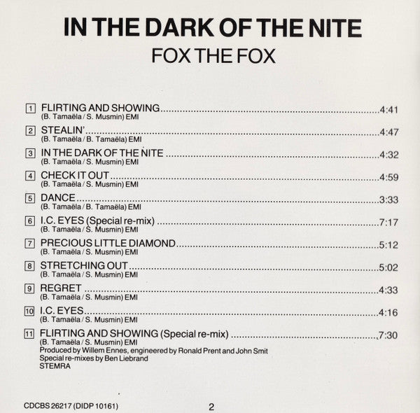 Fox The Fox : In The Dark Of The Nite (CD, Album)