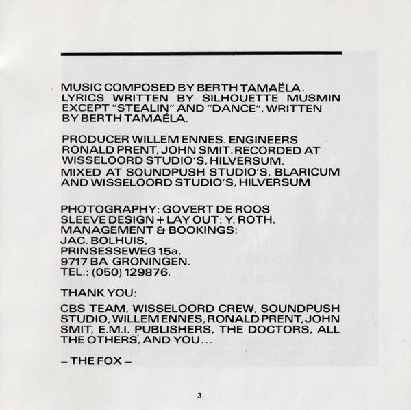 Fox The Fox : In The Dark Of The Nite (CD, Album)