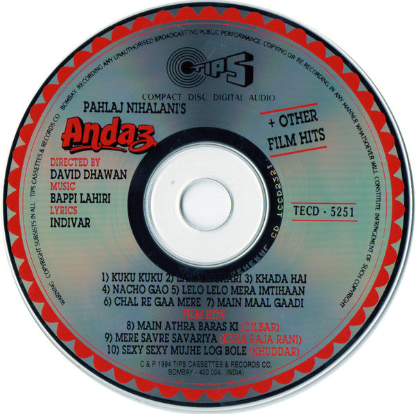 Bappi Lahiri, Indivar, Sameer : Andaz (CD)