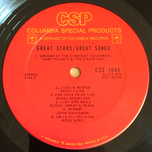 Various : Great Stars Great Songs (LP, Comp)