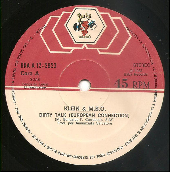 Klein & M.B.O. : Dirty Talk (12", Maxi)