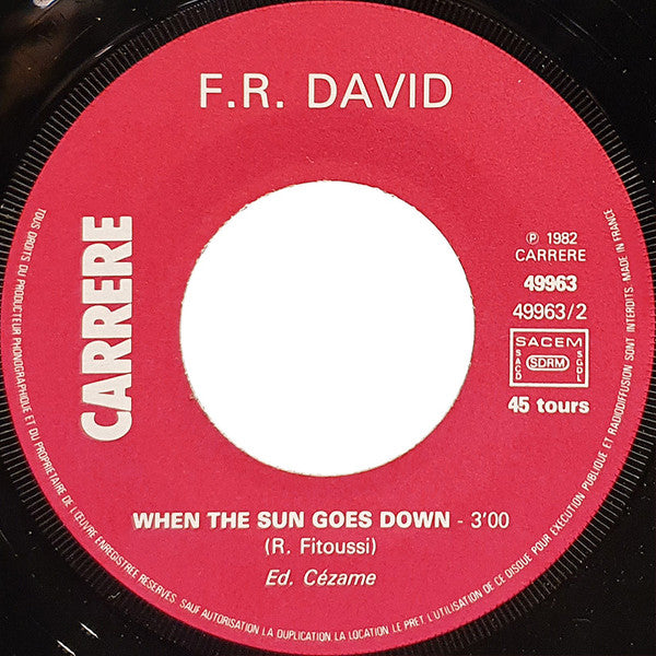F.R. David : Words (7", Single, Pap)
