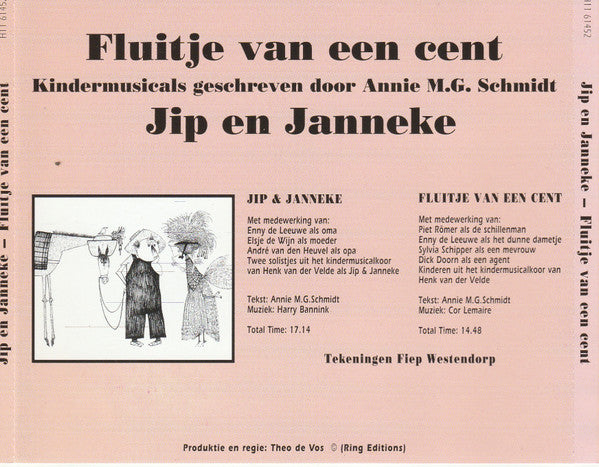 Annie M.G. Schmidt : Jip En Janneke - Fluitje Van Een Cent (CD)