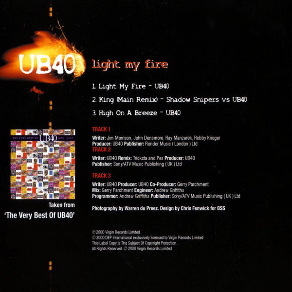 UB40 : Light My Fire (CD, Single)