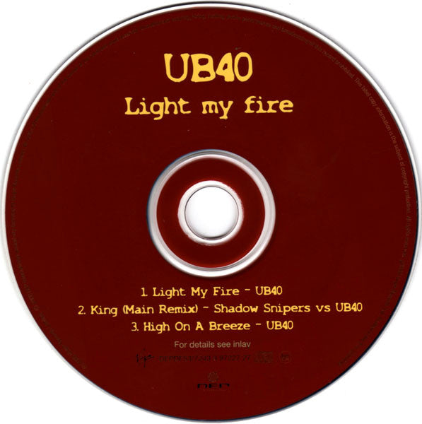 UB40 : Light My Fire (CD, Single)