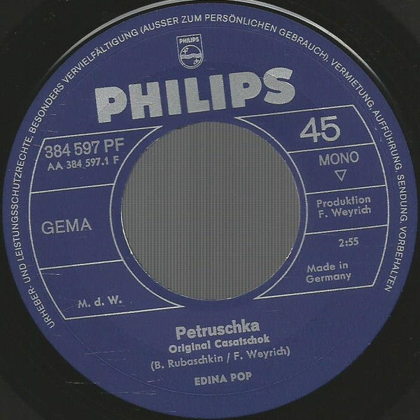Edina Pop : Petruschka / Eine Feier Mit Tokajer (7", Single, Mono)