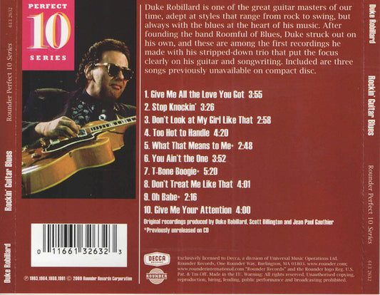 Duke Robillard : Best Of Rounder Records - Rockin' Guitar Blues  (CD, Comp)