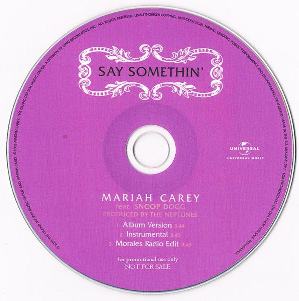 Mariah Carey : Say Somethin' (CDr, Single, Promo)