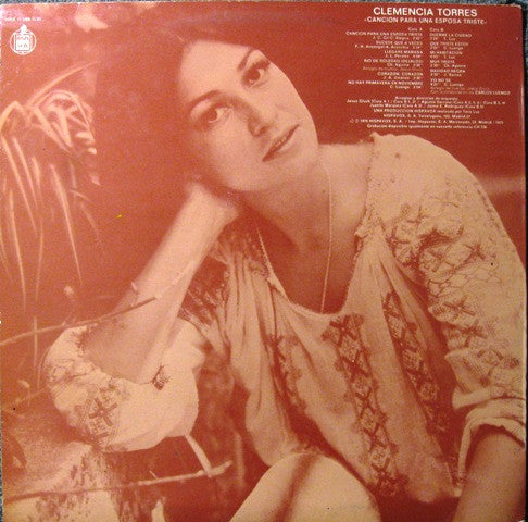 Clemencia Torres : Canción Para Una Esposa Triste (LP, Album)
