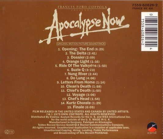 Carmine Coppola And Francis Ford Coppola : Apocalypse Now (Original Motion Picture Soundtrack) (CD, Album, RE)