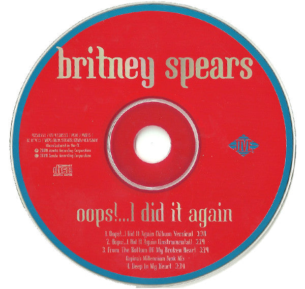 Britney Spears : Oops!...I Did It Again (CD, Single)