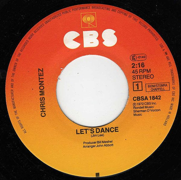 Chris Montez : Let's Dance / Ay No Digas (7", Single)
