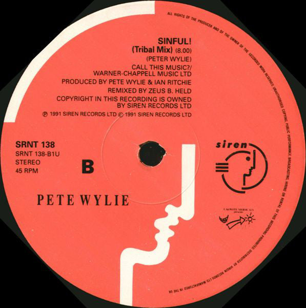 Pete Wylie And The Farm : Sinful! (Scary Jiggin' With Doctor Love) - Length! (12")