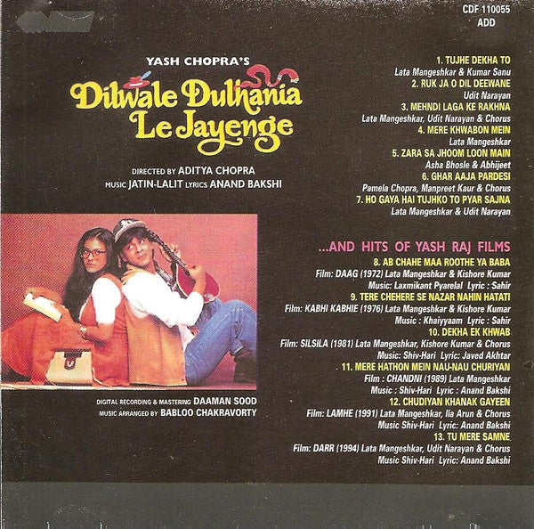 Jatin Lalit, Anand Bakshi : Dilwale Dulhania Le Jayenge (CD, RE)