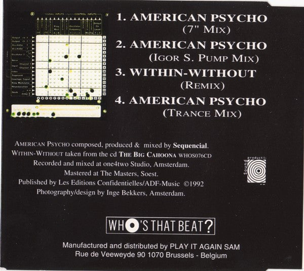 Sequencial : American Psycho (CD, Single)
