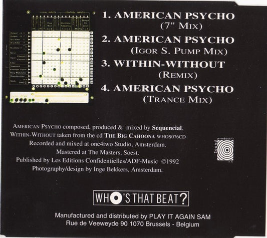 Sequencial : American Psycho (CD, Single)