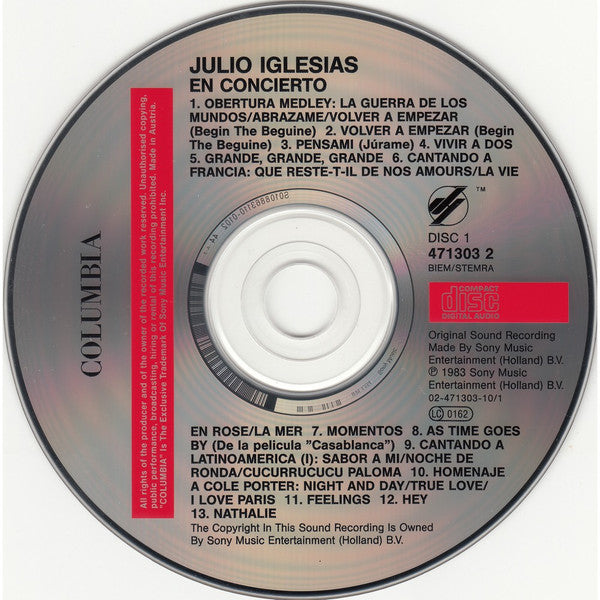 Julio Iglesias : En Concierto (2xCD, Album, RE)