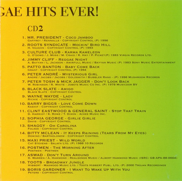 Various : The Best Reggae Hits Ever! (2xCD, Comp)