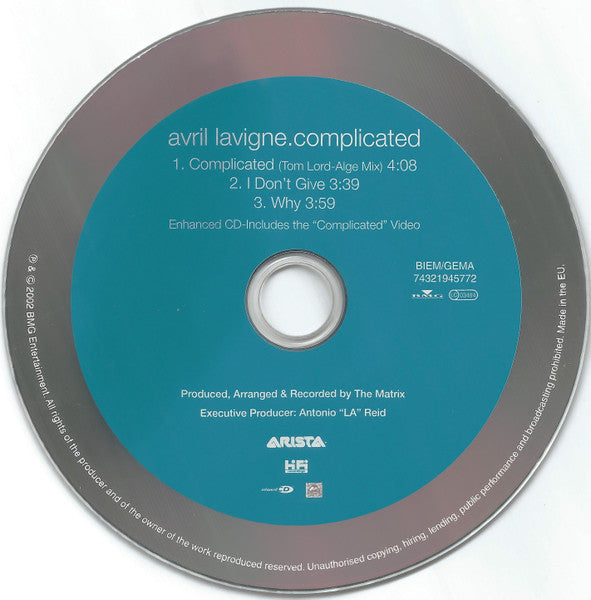 Avril Lavigne : Complicated (CD, Single, Enh)