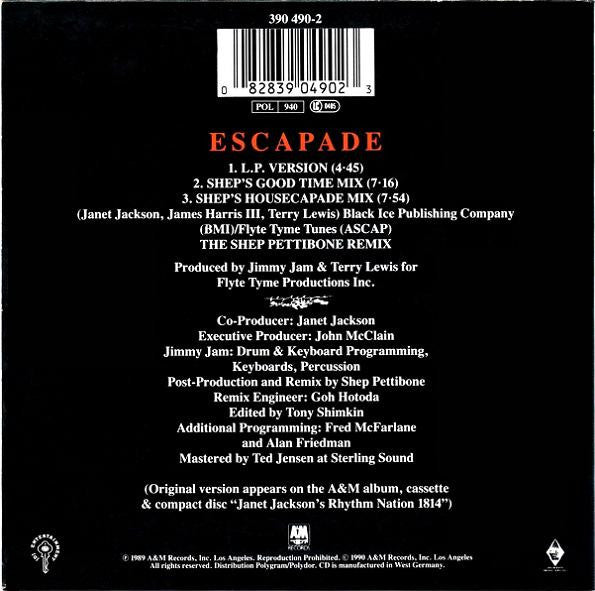 Janet Jackson : Escapade (CD, Single)