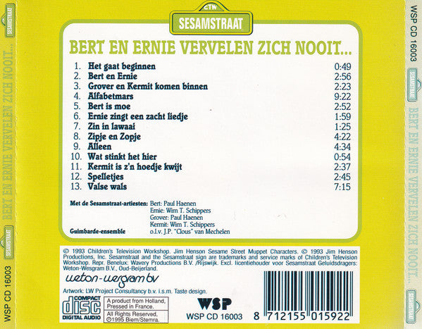Bert & Ernie : Bert En Ernie Vervelen Zich Nooit... (CD, Album)