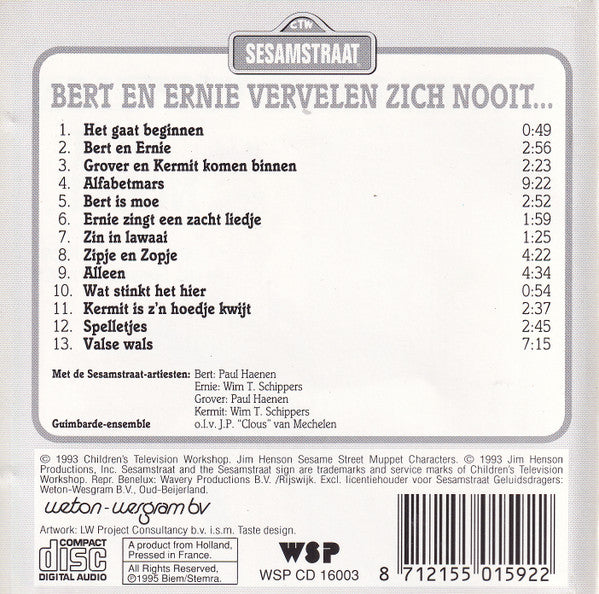 Bert & Ernie : Bert En Ernie Vervelen Zich Nooit... (CD, Album)