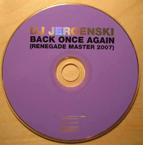 DJ Jeroenski : Back Once Again (Renegade Master 2007) (CD, Single)