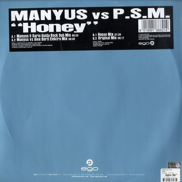 Manyus Vs Principe, Socio M. : Honey (12")
