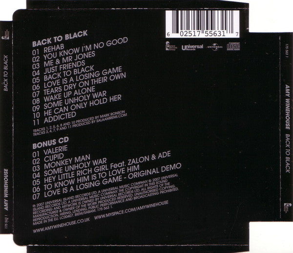 Amy Winehouse : Back To Black (CD, Album, RE + CD, Bon + Dlx, Sup)