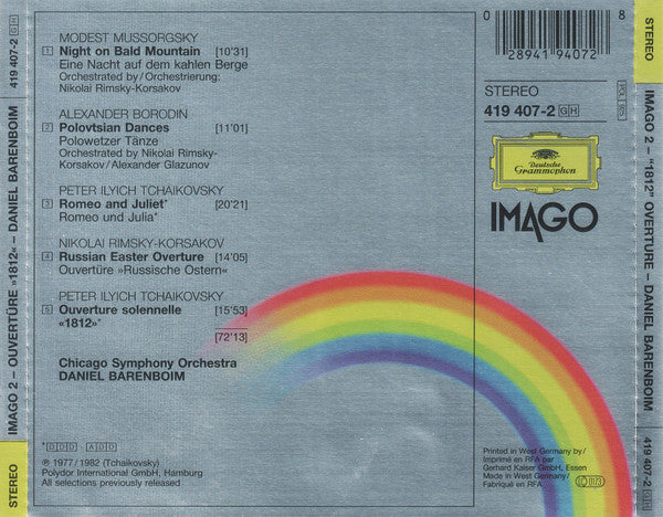 Chicago Symphony Orchestra, Daniel Barenboim : "1812" Overture (CD, Comp)